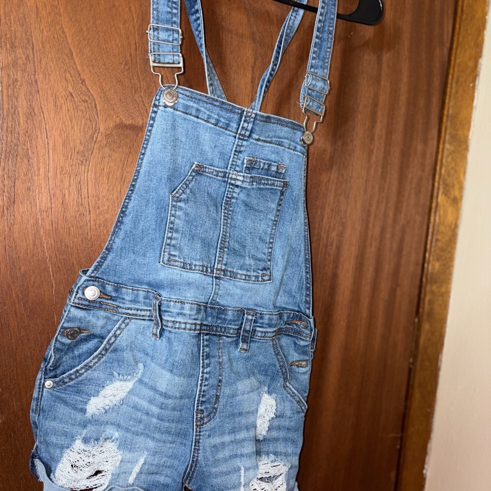 Almost Famous Blue Denim Overalls